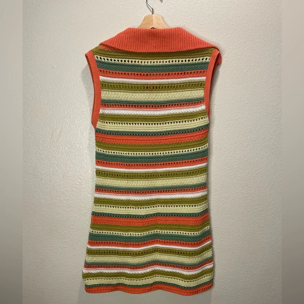 Zara Multicolor Crochet Dress Size Large Cottagecore Y2K - Picture 3 of 8